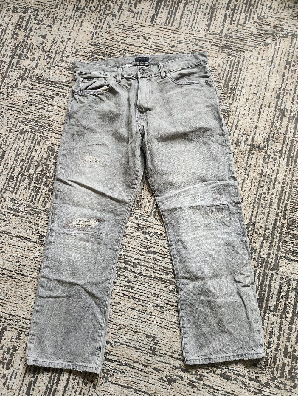 Polo Ralph Lauren Light Gray Relaxed Men's Jeans, Size 36 × 30